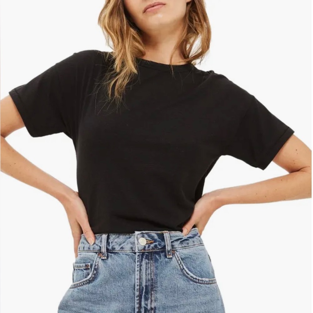 Topshop black marled tee